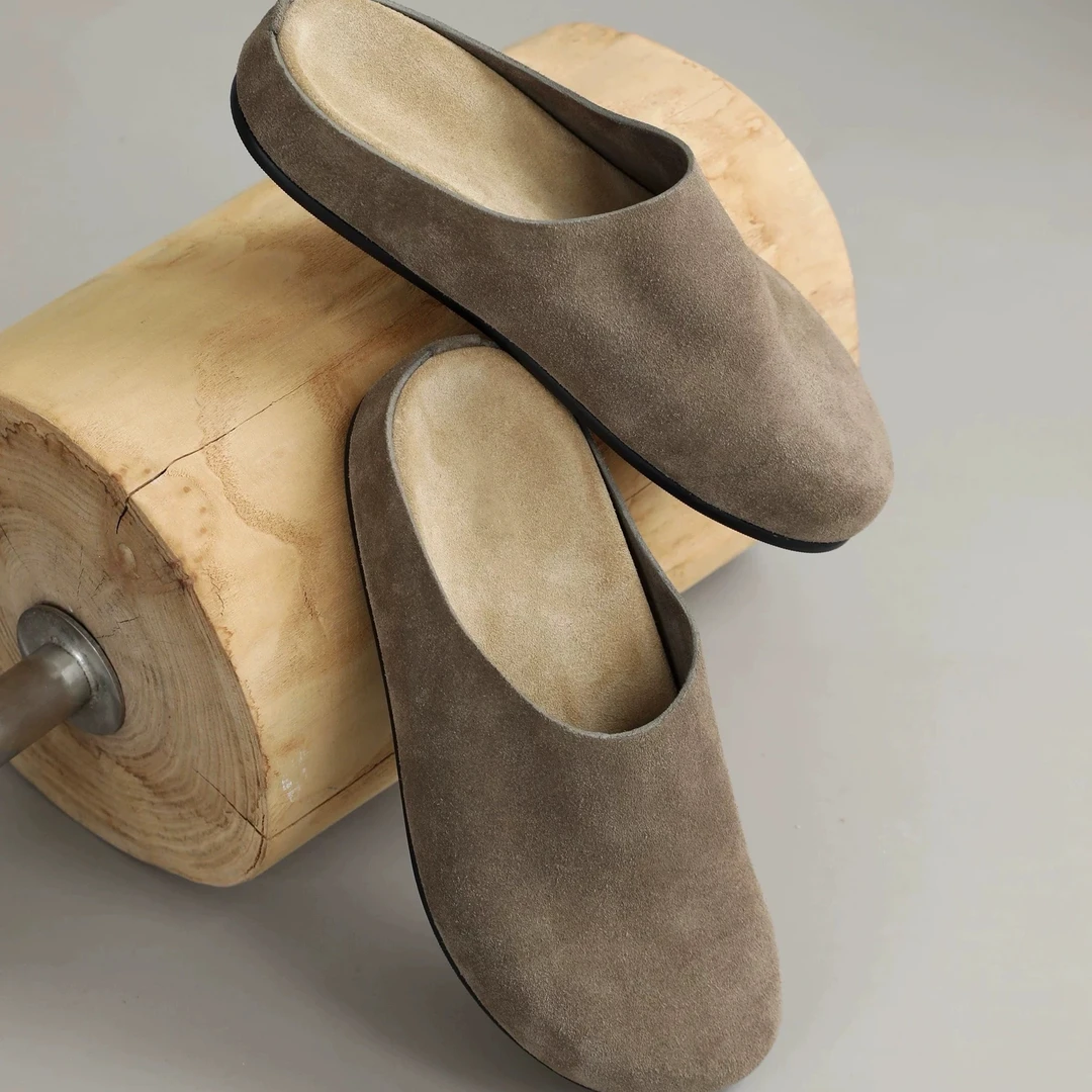 【RA02】2024新款牛反绒勃肯穆勒半拖清凉透气穿搭包头软底舒适拖鞋