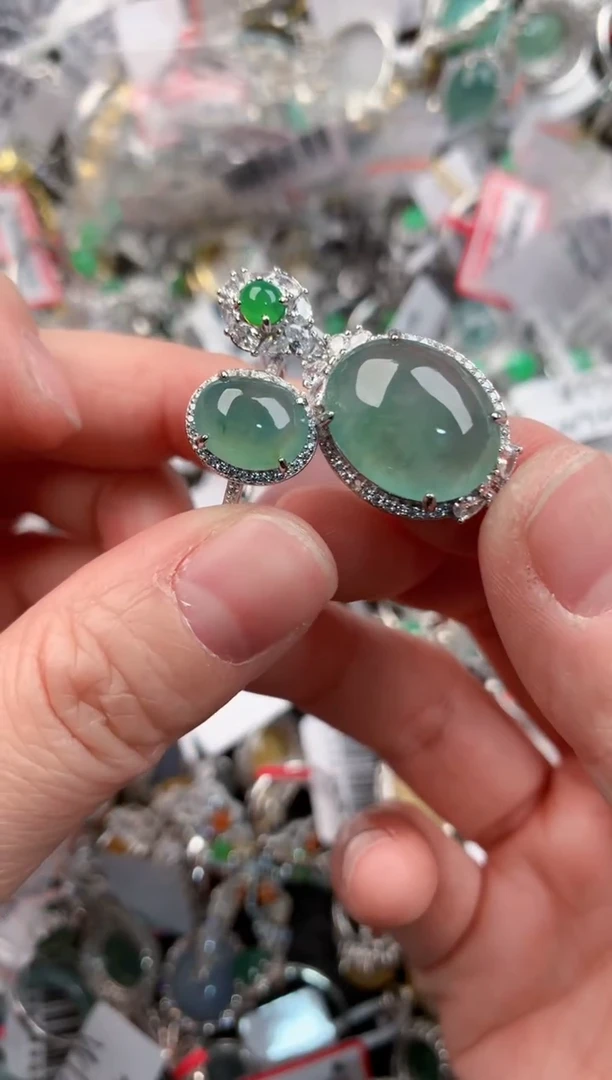 银S925镶嵌戒指翡翠111                3