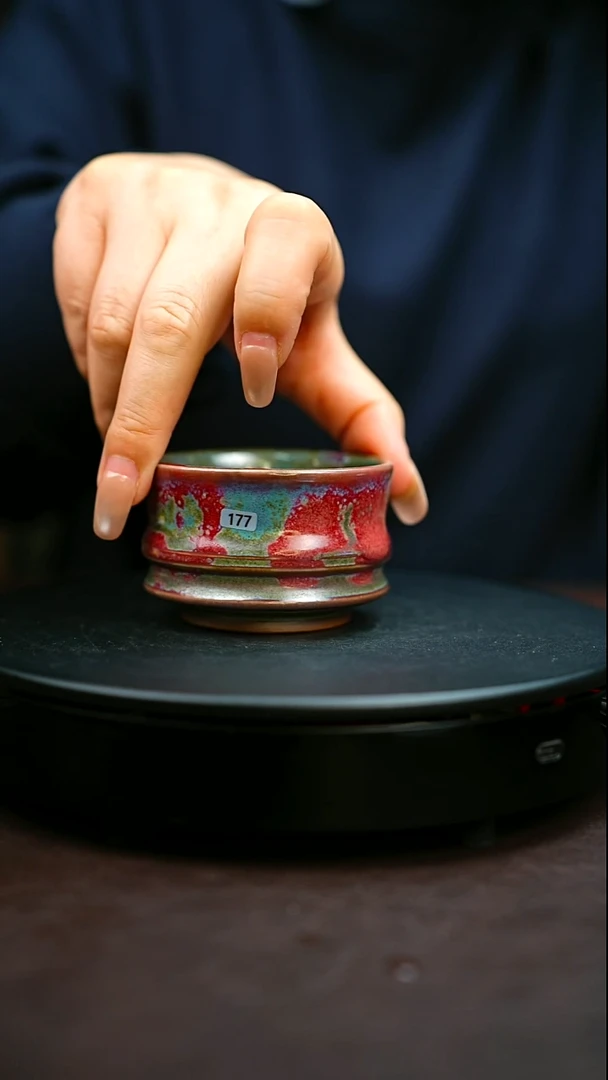 177#原矿钧瓷炉钧釉马蹄杯