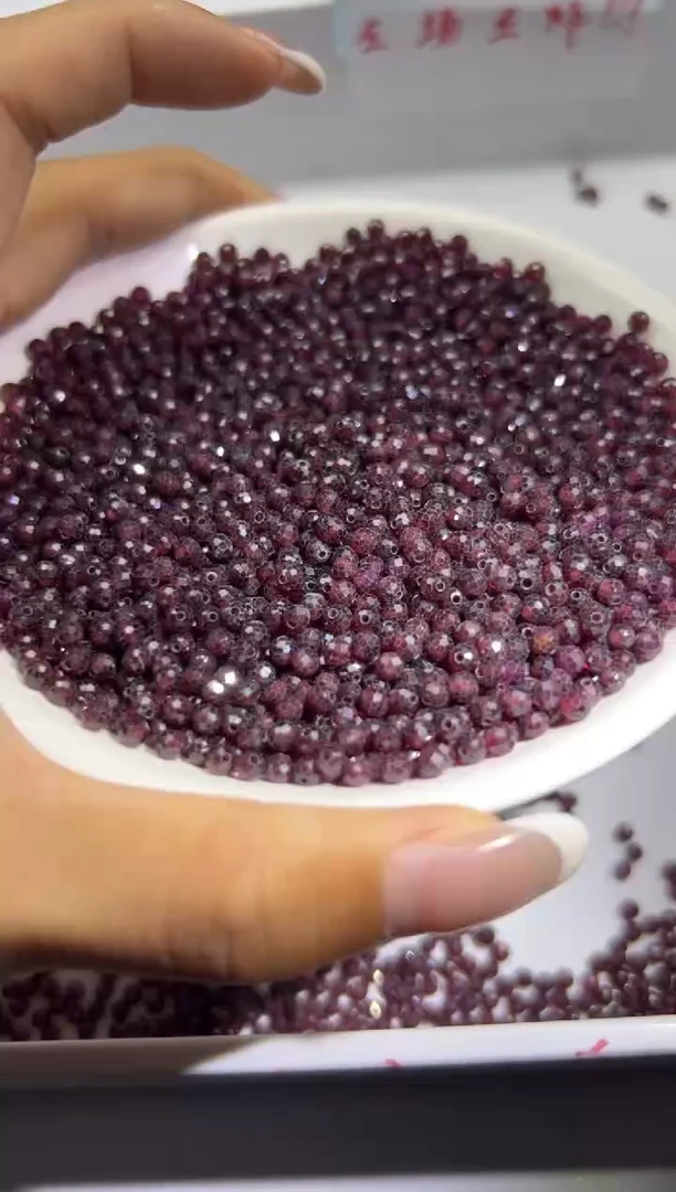 未镶嵌颈饰石榴石w210石榴石切面3mm*50颗