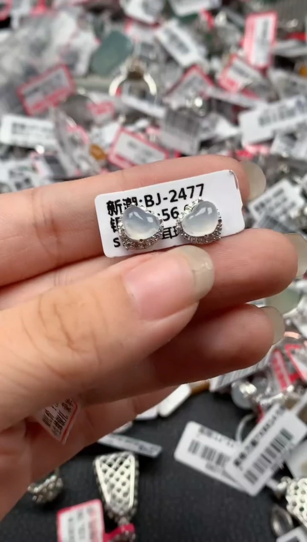银S925镶嵌戒指翡翠天然A货缅甸翡翠