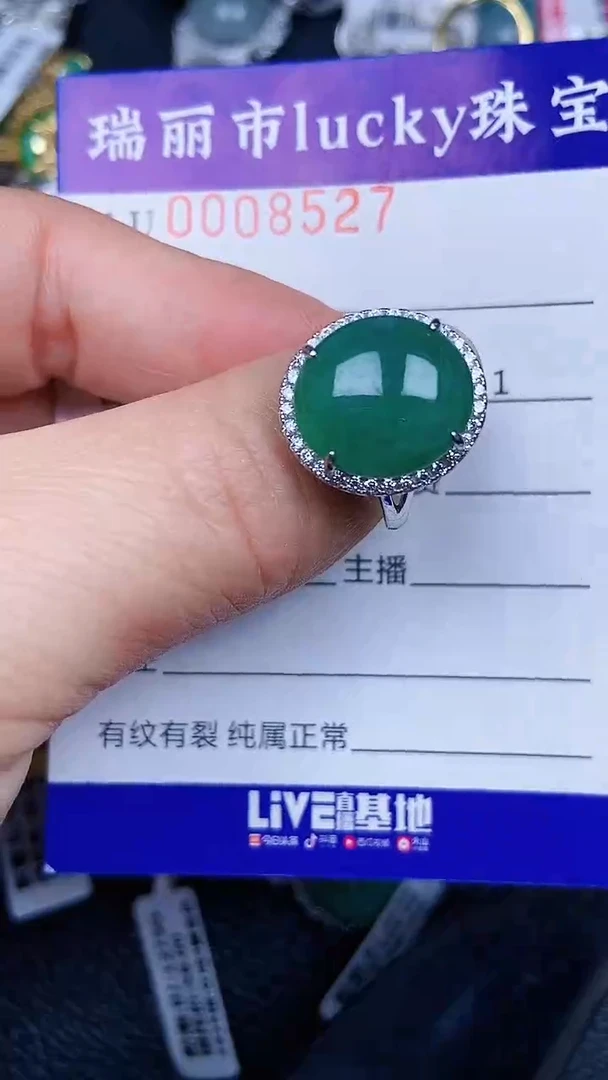 颈饰银S925镶嵌翡翠8527