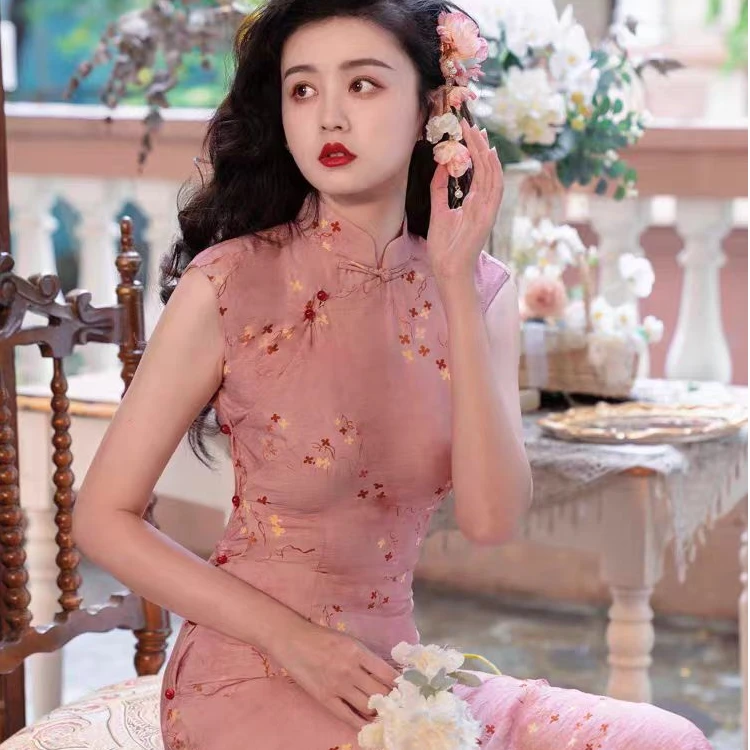 恬子梦 T672 夏季无袖 星光 裙长125 修身显瘦女士旗袍