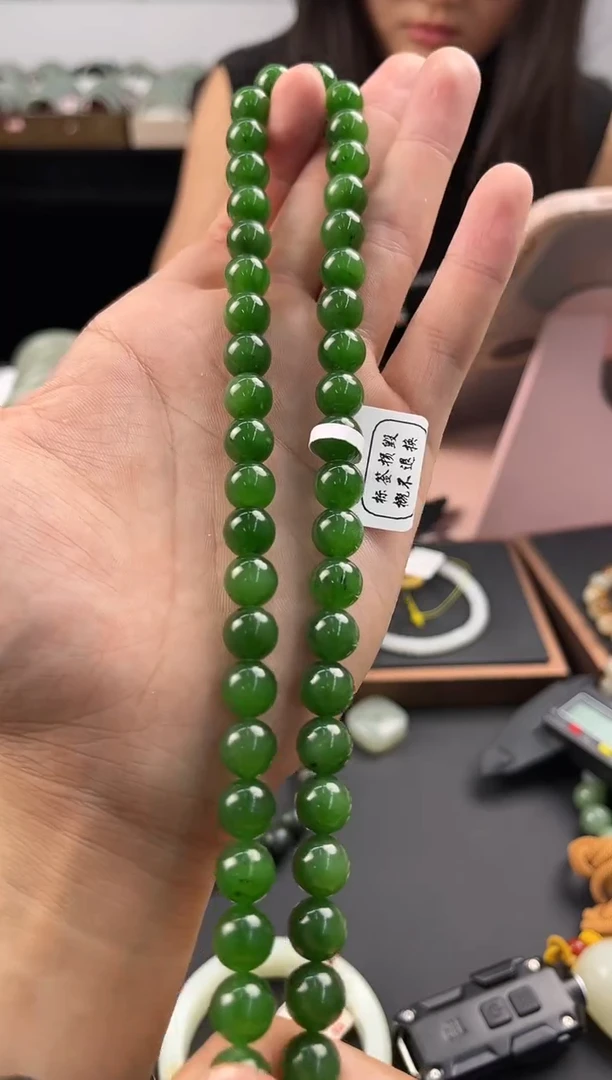 手串未镶嵌和田玉和田碧玉项链卡8 微色差
