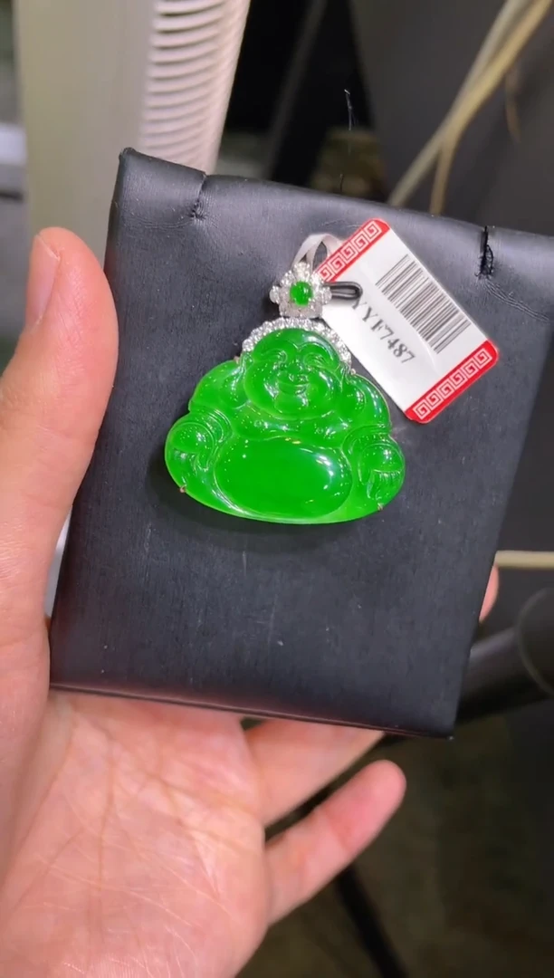 【闪购商品】翡翠吊坠(赠链)18K金镶嵌A36