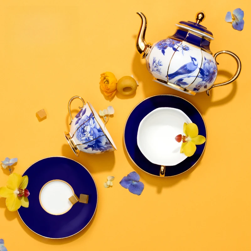 故宫 富贵和鸣茶具套装 青花款 生日礼物故宫文创 毕业礼物