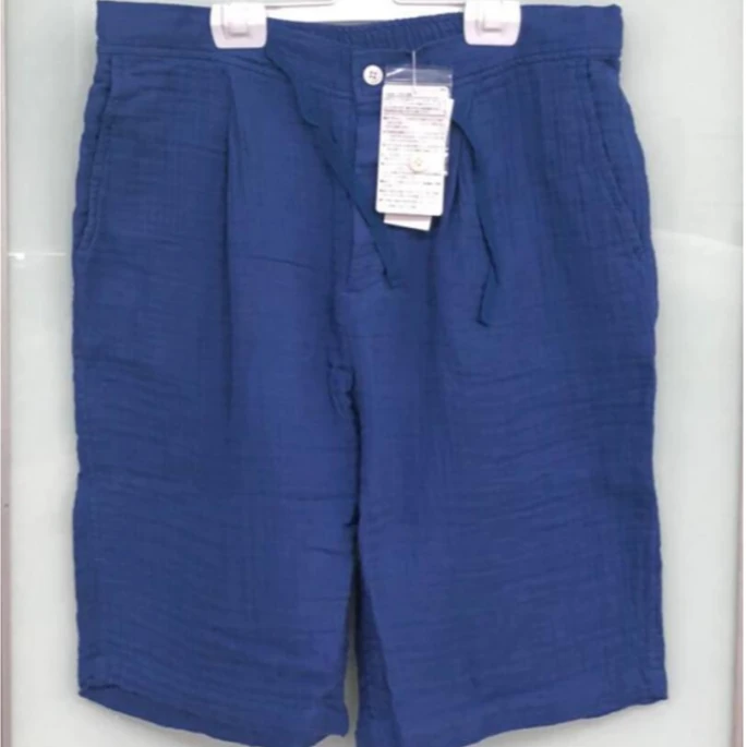 UCHINO/内野日本进口可丽饼清凉纱折皱夏季休闲男士速干短裤A537