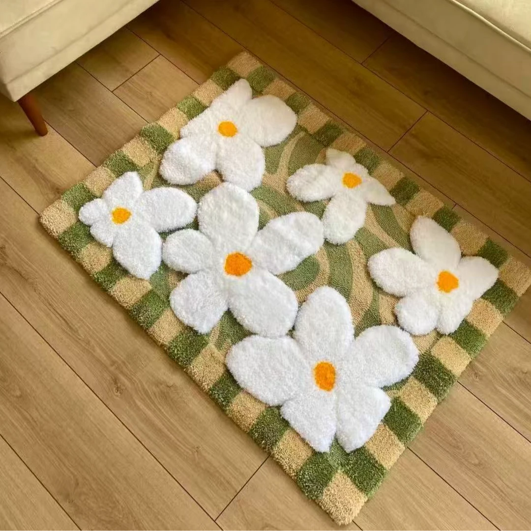 (特厚款)六朵小花浴室卫生间门口地垫50*80cm