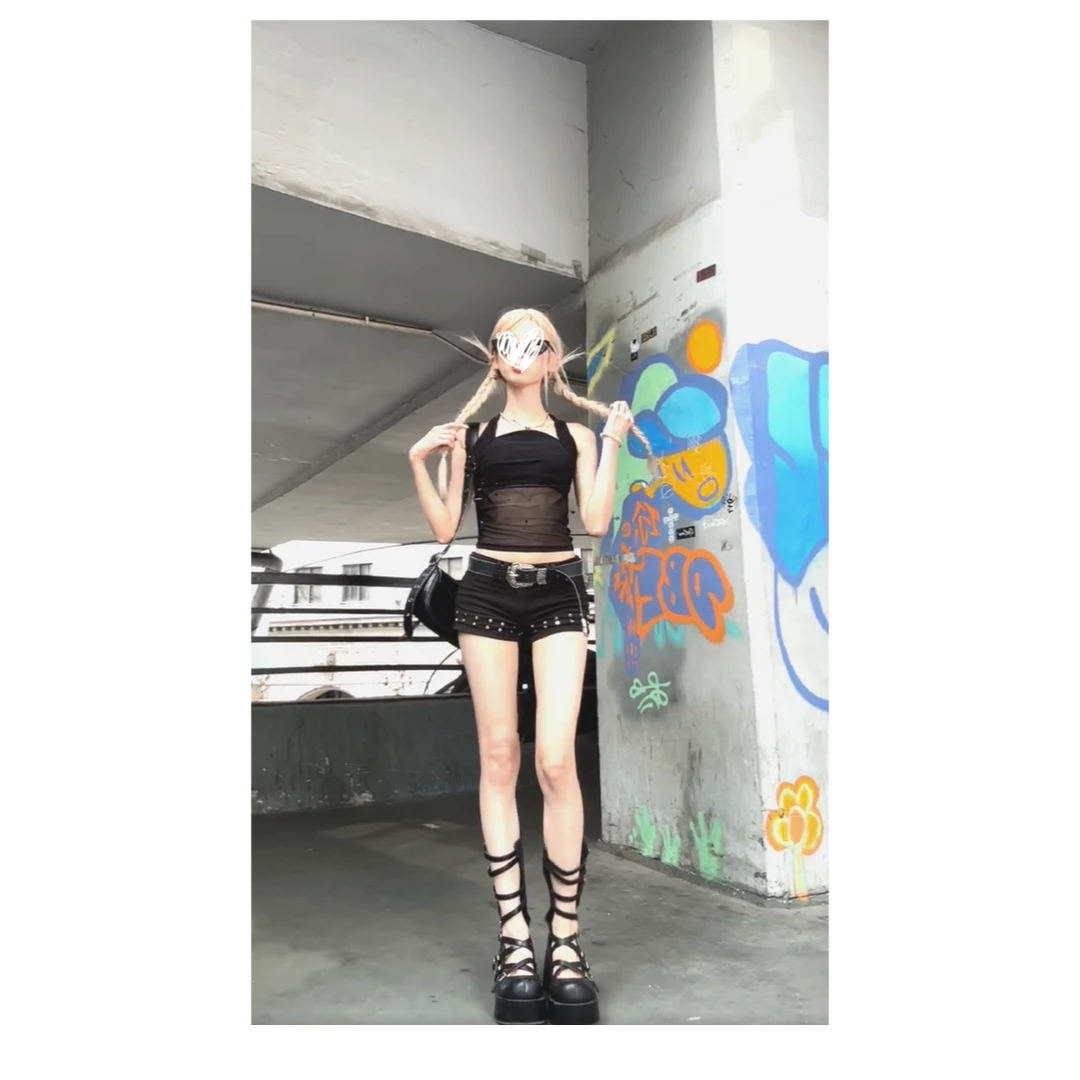 YIDENG2025年夏季新款美式设计感修身修身纯欲辣妹性感可外穿背心