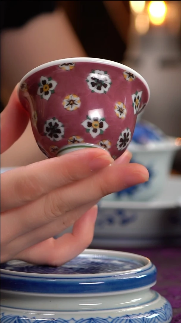 设色窑琵琶紫色小压手