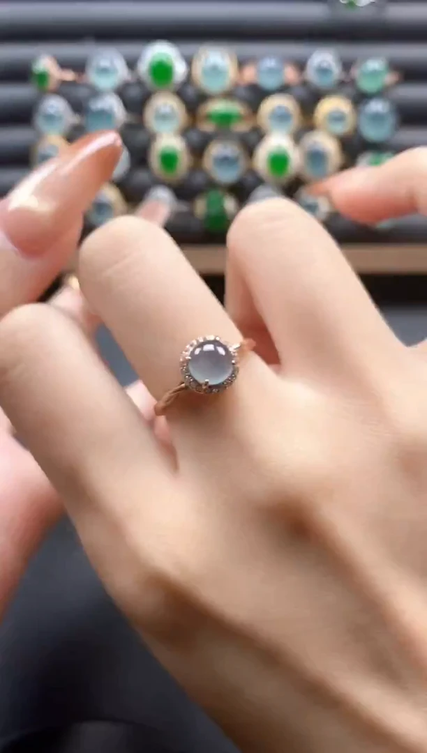 银S925镶嵌戒指翡翠51151