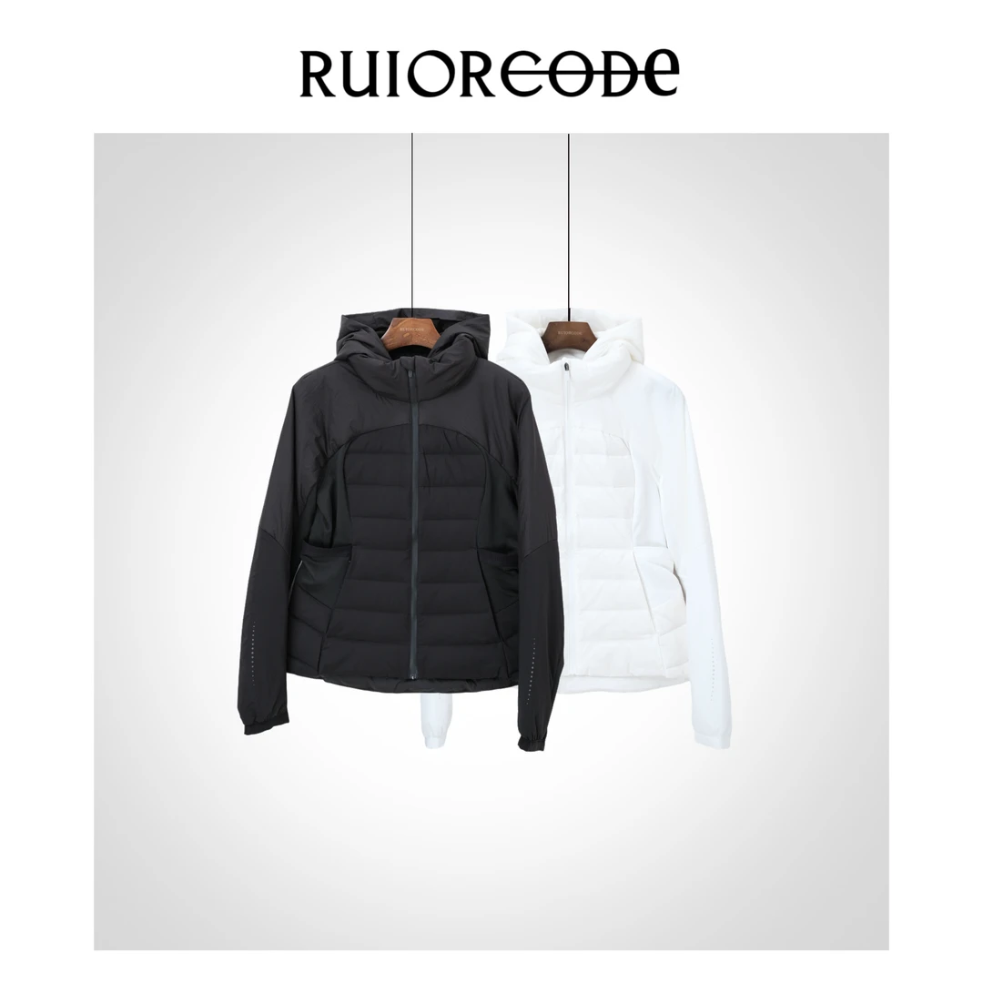 【RUIORCODE】排骨格白鸭绒连帽拉链羽绒服 理性消费