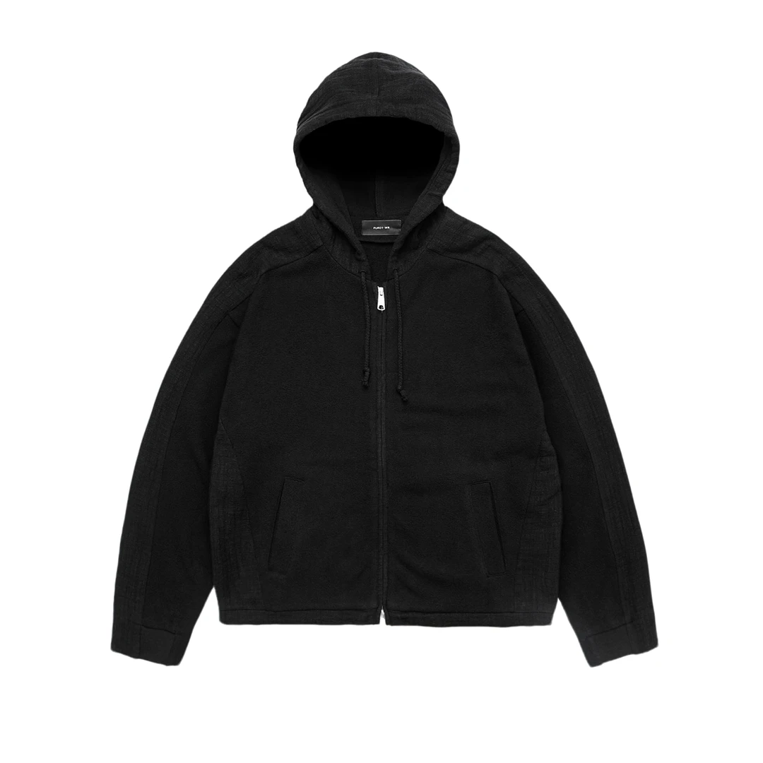 【DoubleCheck】Purey · WR 黑武士廓形拉链连帽衫抽绳毛巾卫衣外套