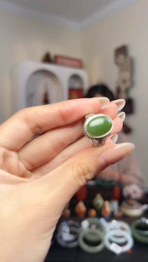 和田玉戒指银S925镶嵌02