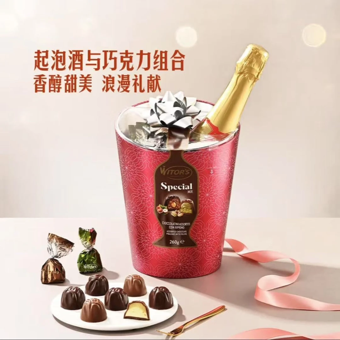 M会员超市同款 薇特仕什锦夹心巧克力起泡白葡萄酒高端礼盒【微瑕】