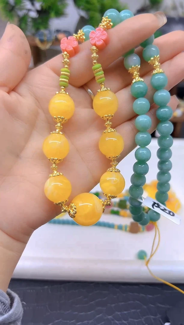 未镶嵌毛衣链蜜蜡DIY款M648