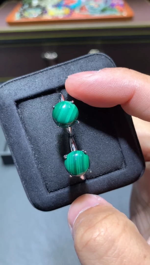 【闪购商品】孔雀石戒指未镶嵌G05【多样性发其一】