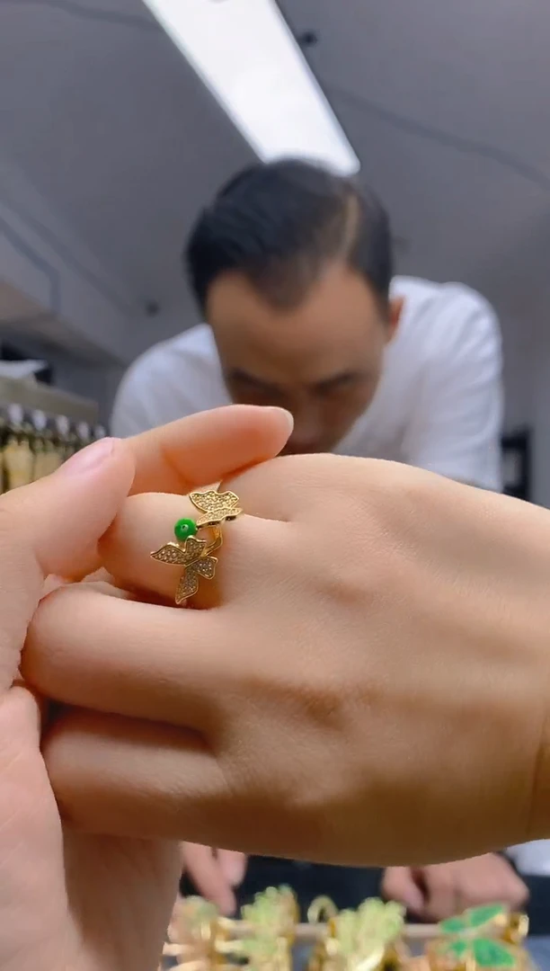 【闪购商品】翡翠耳饰合金082翡翠戒指