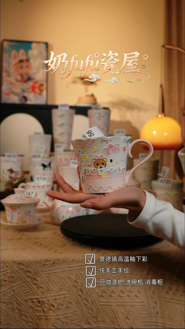 景德镇高温釉下彩立体釉创意瓷