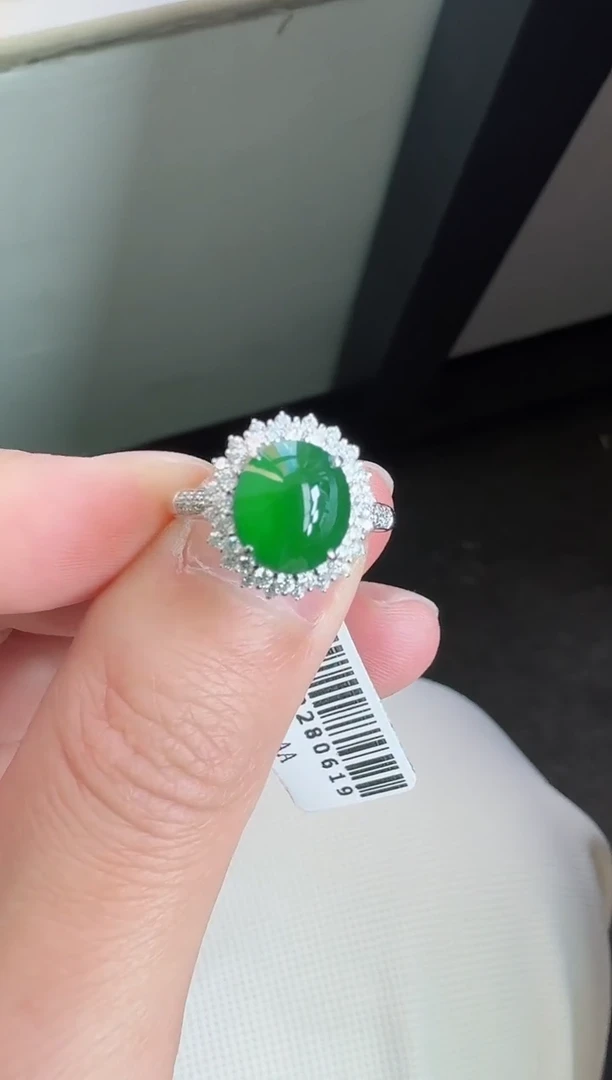 【闪购商品】翡翠戒指18K金镶嵌寄售回流，不退不换