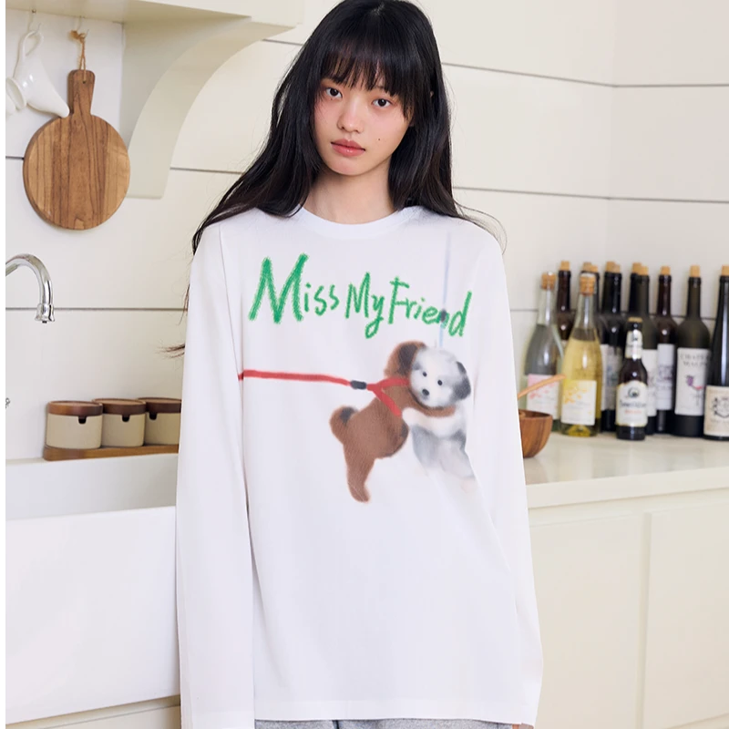 RAPHOTOS又见面了朋友圆领保型长袖TEE