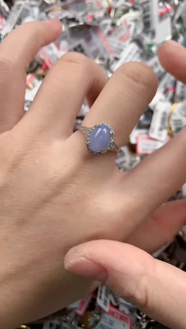 银S925镶嵌戒指翡翠666    7