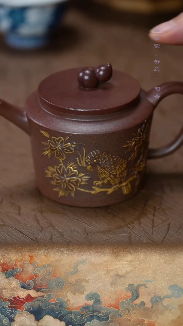 茶壶紫砂胭脂红柴烧金刚鹦鹉宝葫芦