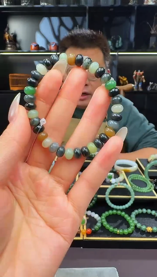 颈饰未镶嵌和田玉8mm算盘手串