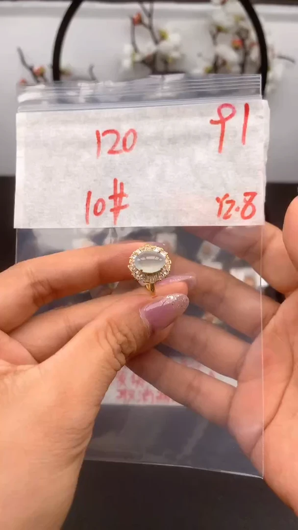 定制翡翠银S925镶嵌洢*缅甸天然A货翡翠拍一发一