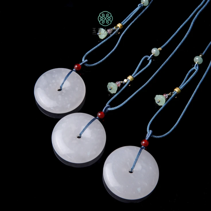 石惑珠宝%天池雪莲平安扣吊坠约40mm-多样性发一