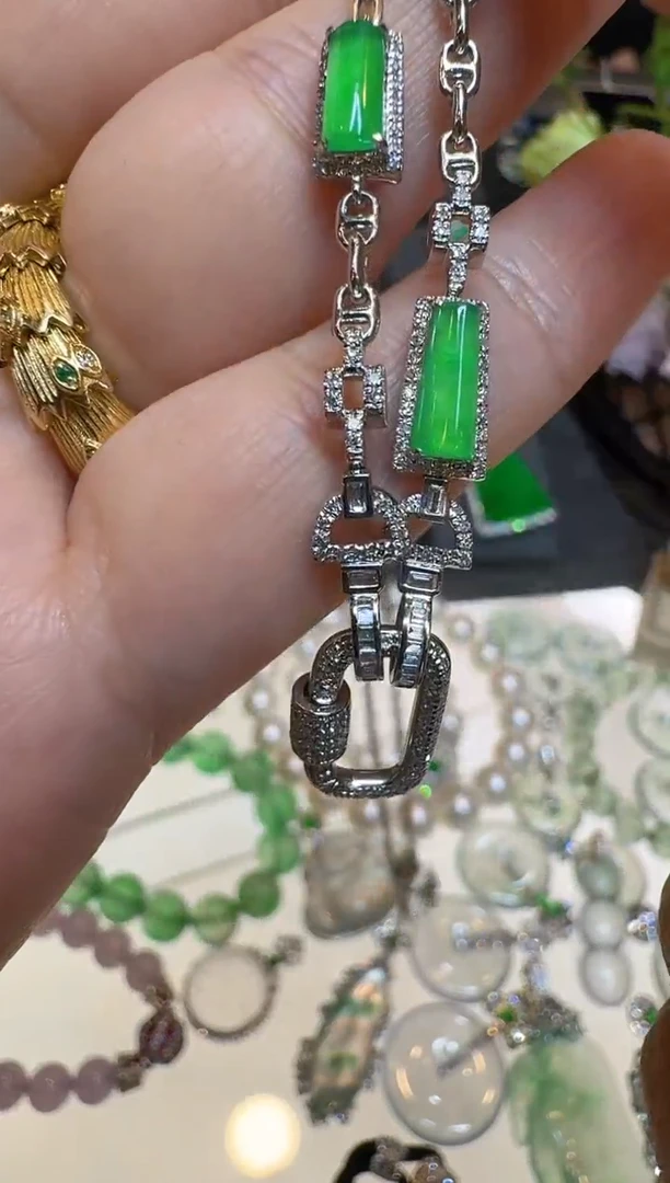 【闪购商品】翡翠套链18K金镶嵌多样性团购发一件