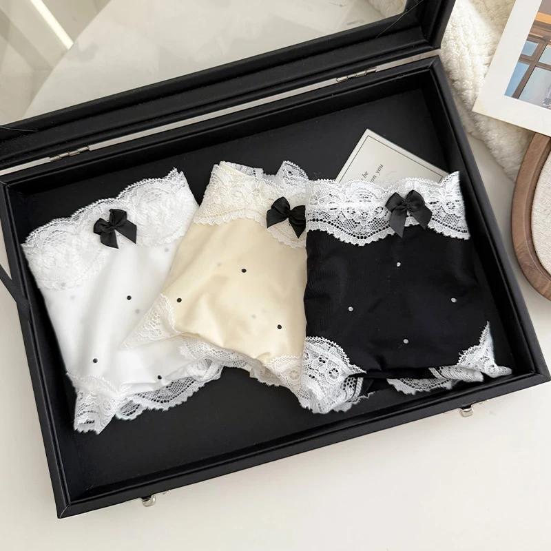 【6条装】性感内裤少女生蕾丝花边纯欲舒适女士三角短裤薄款