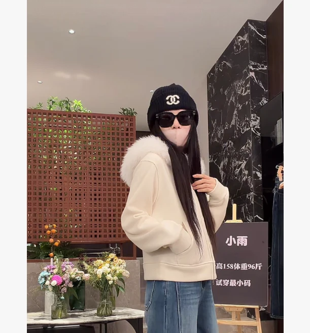 宿慕SUMU 韩版加厚百搭休闲毛毛领外套11-30冬季2025新款外套1697