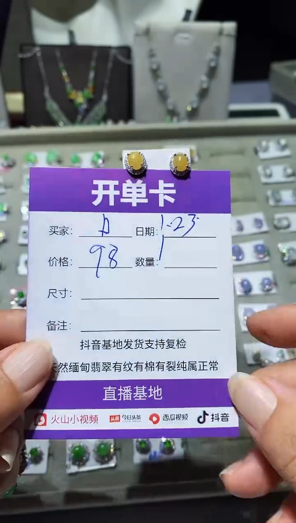 【闪购商品】翡翠耳饰未镶嵌 Das-yib