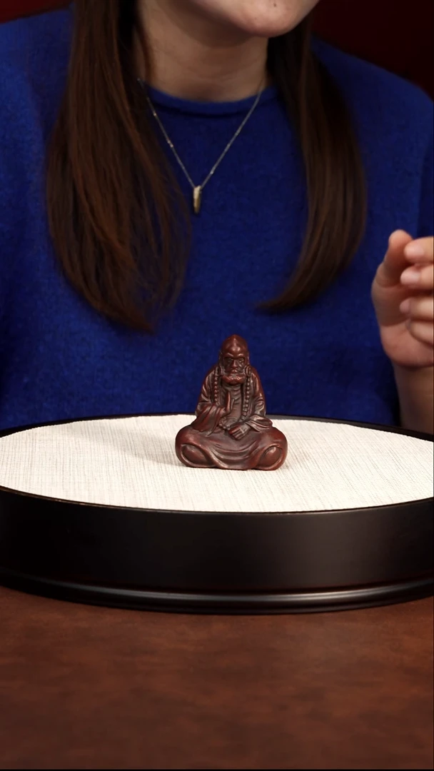 紫砂茶案全手工茶宠 紫泥达摩