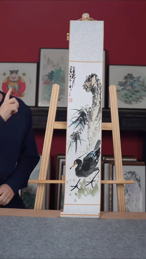 国画纯手写纯手绘-17*110卷轴