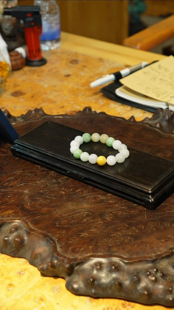 木纯园福利精选三彩翡cui珠子13mm