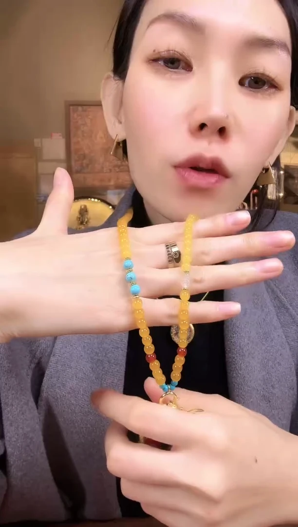 吊坠黄色珠珠链 仅链子 10.30