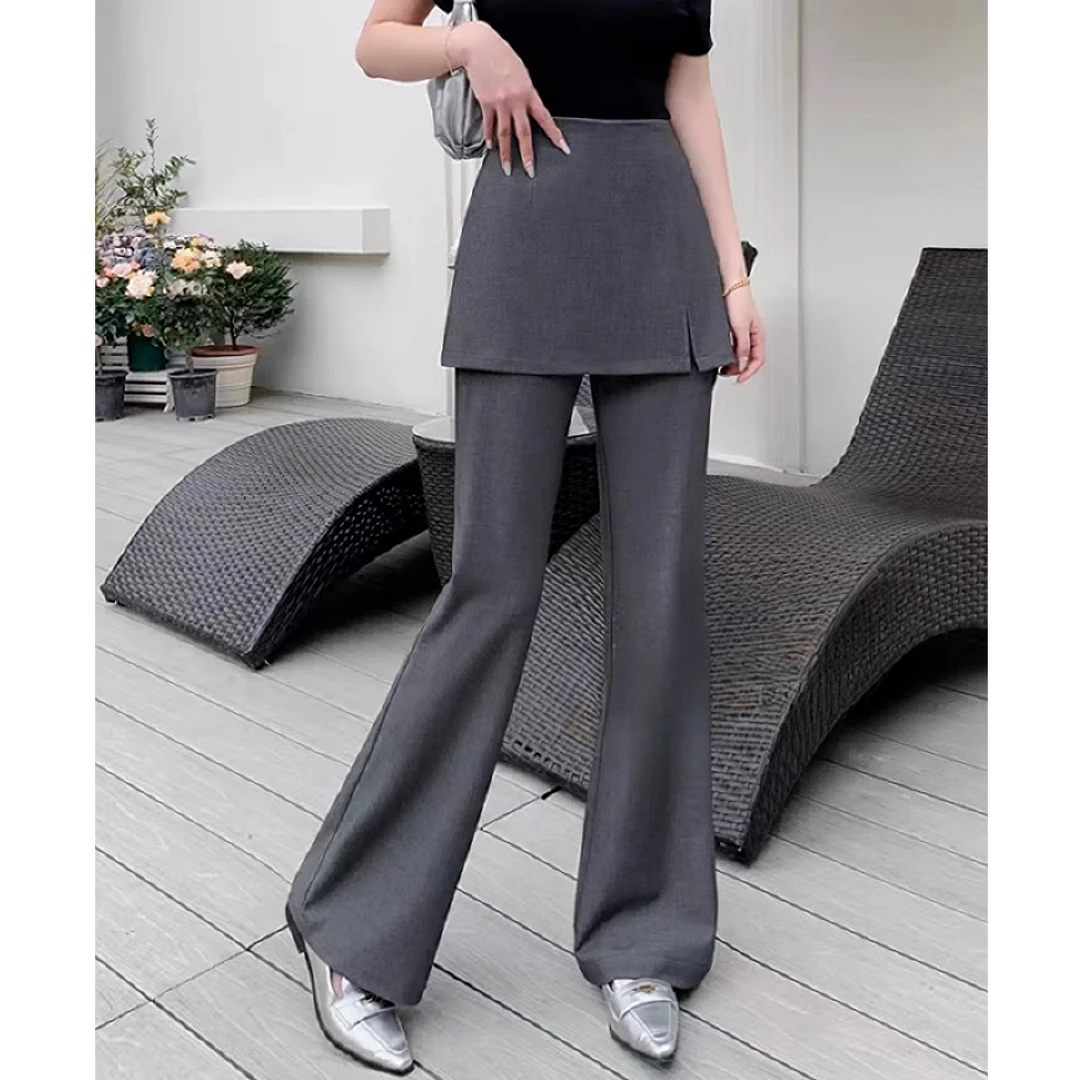 265533高腰微喇春夏夏季性感风拖地显瘦休闲裤微喇裤辣妹风时尚