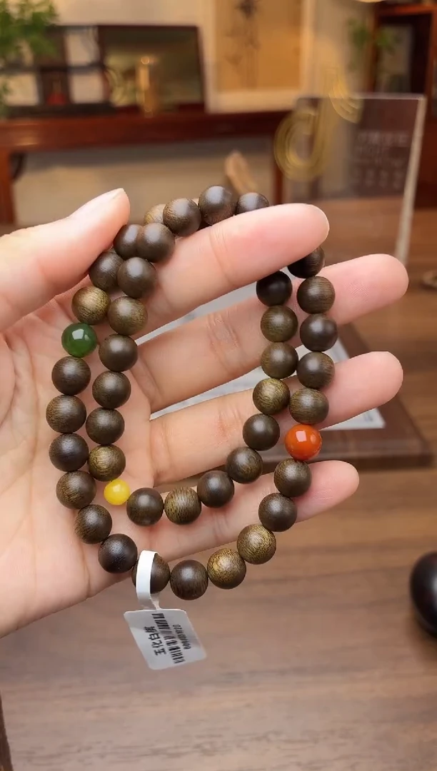 沉香手串沉香【非遗】玉化白棋楠08双圈设计