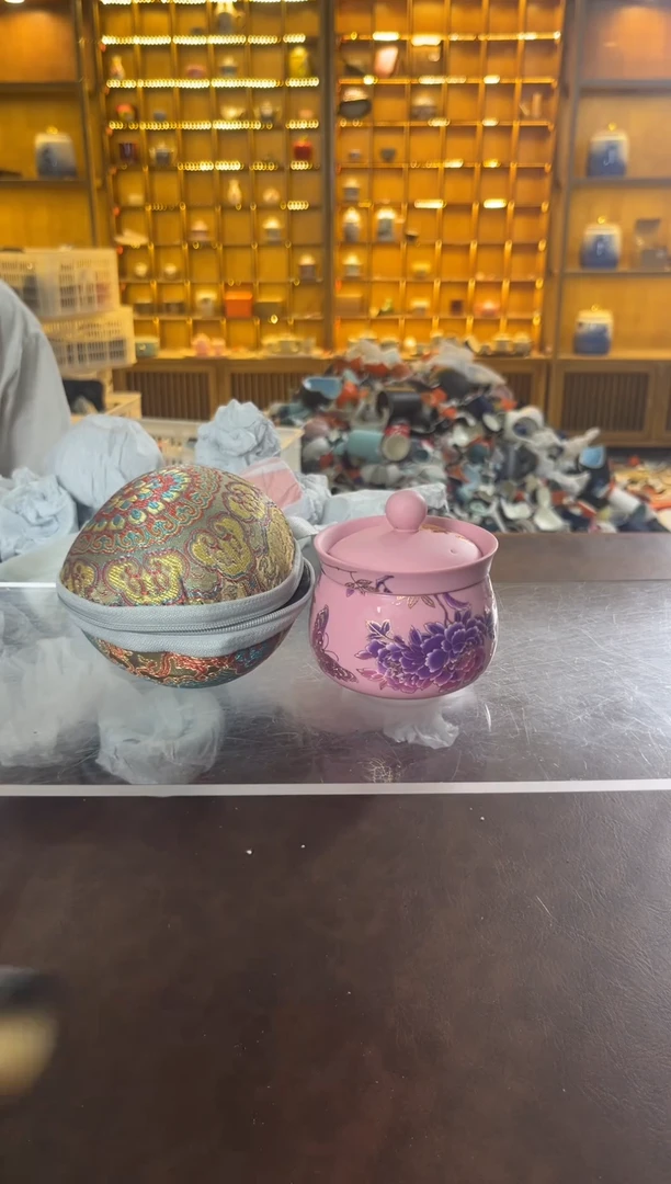 瓷片花溪陶瓷00000粉紫砂个人泡