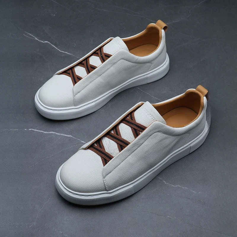 Louis Fordea/路易弗狄男士高档小白鞋运动休痞帅潮男时尚休闲鞋