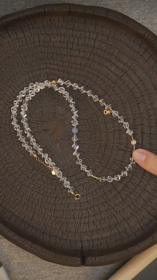 【闪购商品】水晶项链18K金镶嵌项链