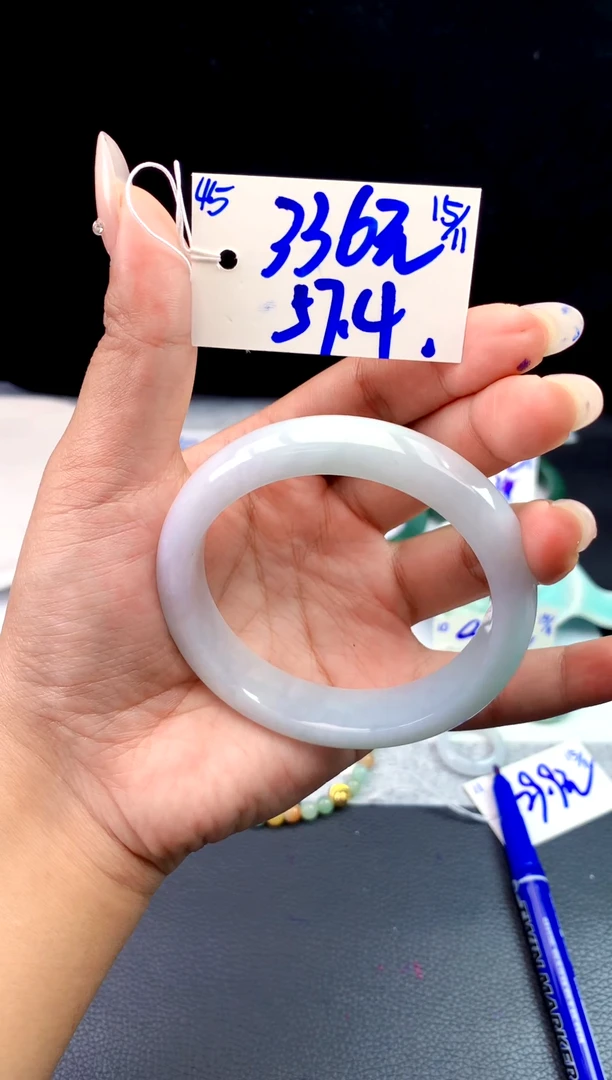 未镶嵌定制翡翠45毛货需精细抛光手镯拍一发一