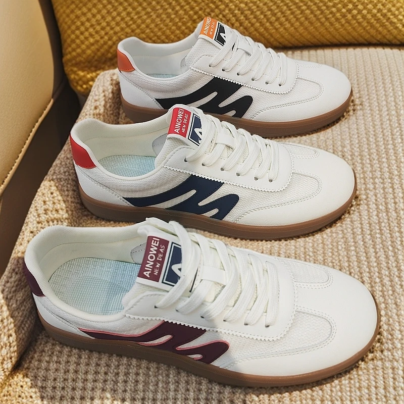 轻质透气百搭平跟休闲系带春秋时尚休闲鞋春夏运动鞋