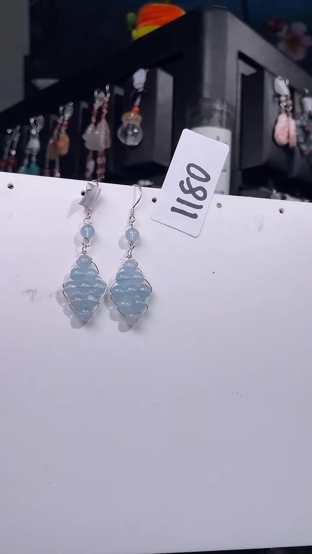 未镶嵌耳饰海蓝宝石喜欢拍