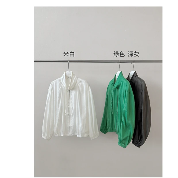 【素简】立领宽松抽绳轻松防晒外套 轻盈透气层次感上衣00759