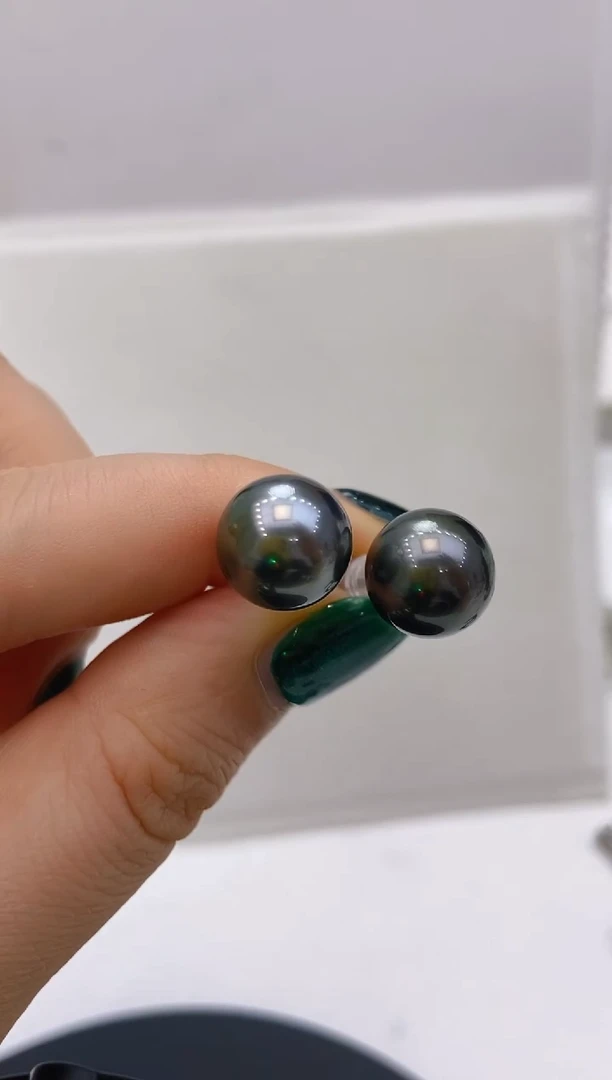 18K金镶嵌海水珍珠耳饰26 11-12mm