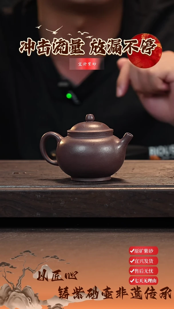 茶壶紫砂天炉 茄皮紫  150cc