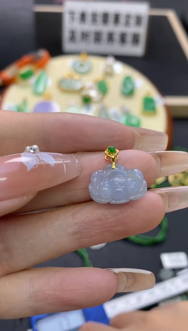 【闪购商品】翡翠颈饰18K金镶嵌净货15964